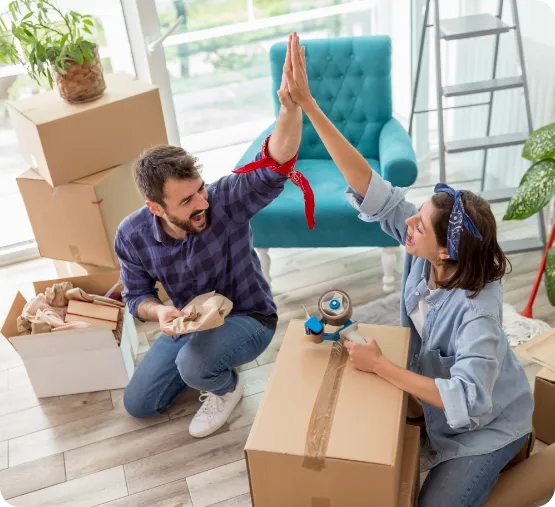 couple lifting couch