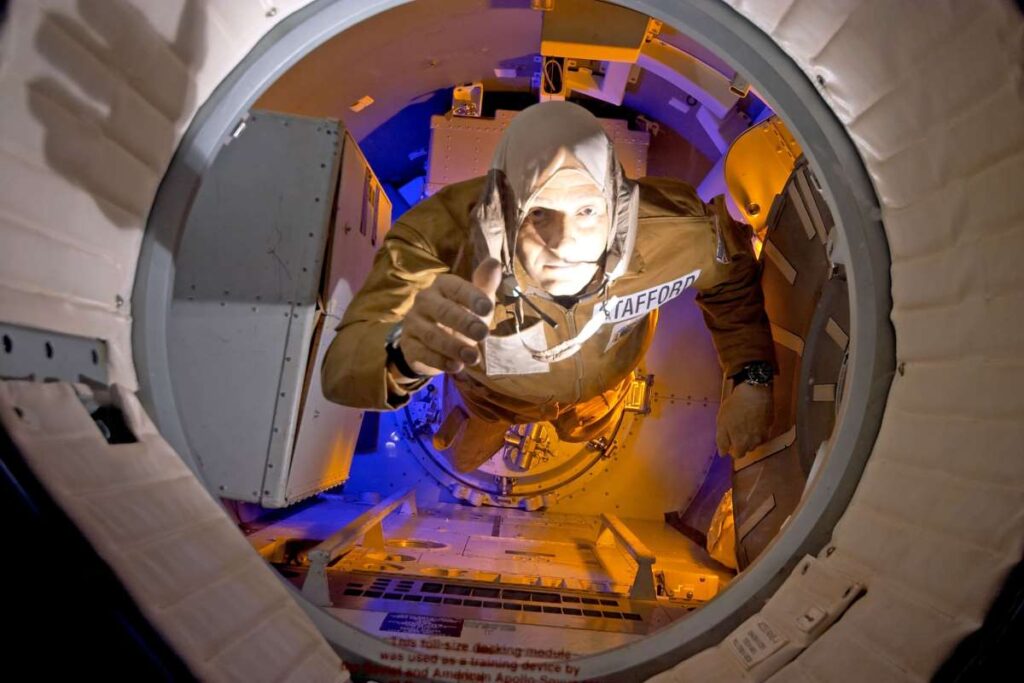 person in space center in Pasadena